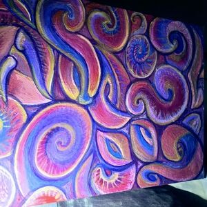 Vibrant Abstract Swirl Original Canvas Art - Multicolor